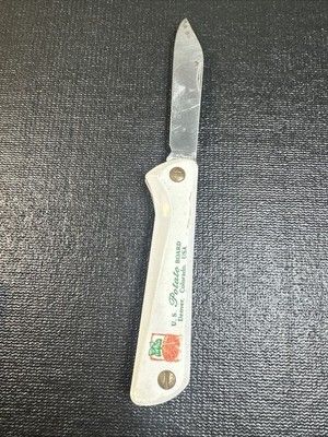 Vintage EKA Swede 38 White Dryflex Handle, Sandvik 12C27 Blade Folding Knife