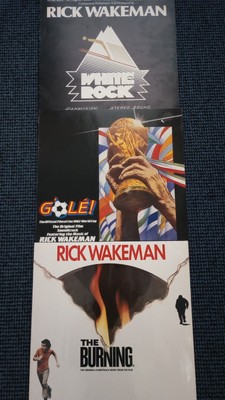Rick Wakeman 3 LPs, White Rock, The Burning, Gole! VG+++ Nass Abgespielt 