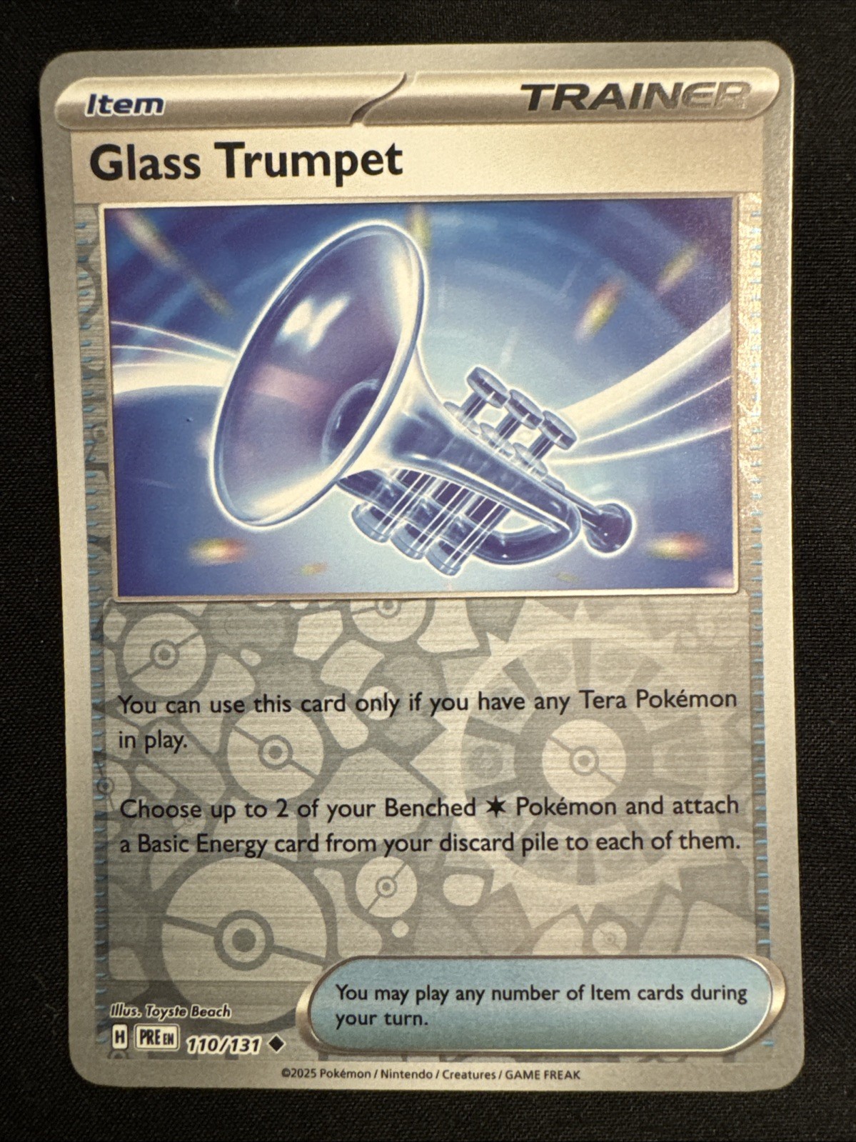 Pokémon Glass Trumpet 110/131 Reverse Holo Prismatic Evolutions NM