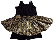 Revolution Dance Costume Leopard Print One Piece Stretch XLC NWOT
