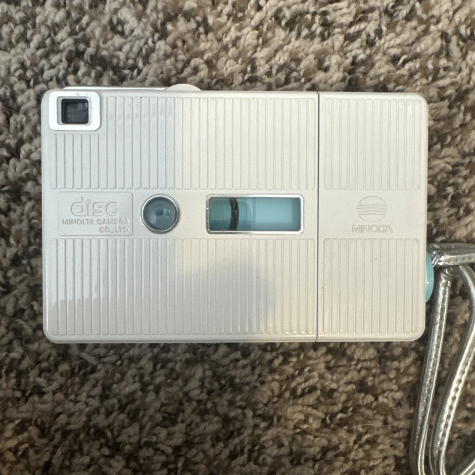 Cámara fotográfica de disco Minolta AC 101 Courreges y estuche Japón fotografía sin probar Foto 2 de 4