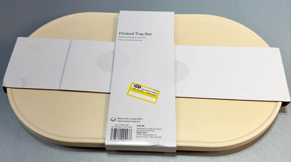 Room Essentials Juego de Bandeja Estampada de Melamina Bambú 3 Piezas - Nuevo Foto 2 de 3