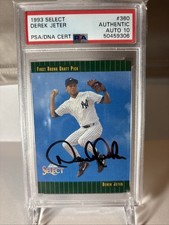 1993 SELECT DEREK JETER AUTHENTIC AUTO PSA 10 🔥🔥🔥