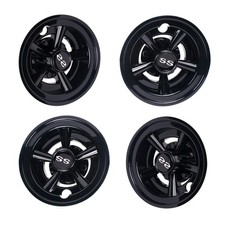 NOKINS Golf Cart SS Wheel Covers Hub Caps for Most 19 inches, Black