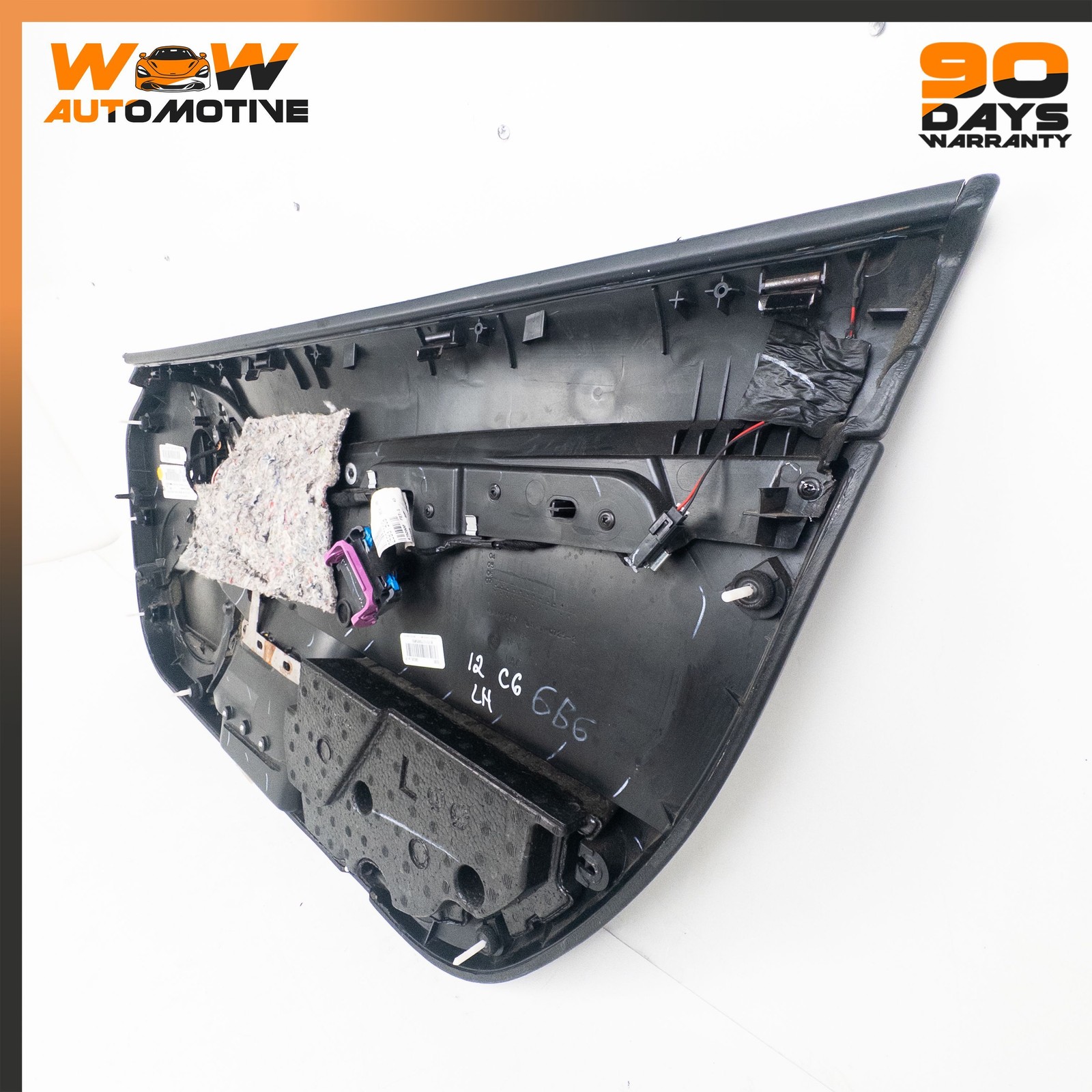 09-13 CHEVROLET CORVETTE C6 FRONT LEFT DRIVER SIDE INTERIOR DOOR PANEL BLACK OEM