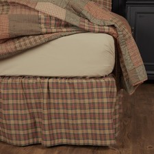 Rustic King Bed Skirt Tan Gathered Crosswoods Cotton Bedroom Decor VHC Brands