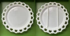 2 VTG 13” Anchor Hocking White Milk Glass Lace Edge Serving Platter Cake Plates