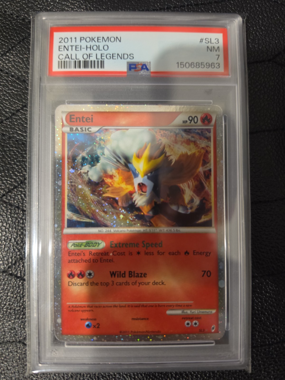 2011 POKEMON CALL OF LEGENDS #SL3 ENTEI-HOLO PSA 7