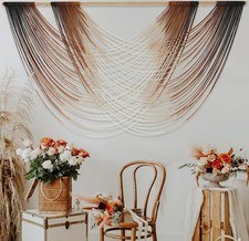 Macrame Wall Hanging Dip Dyed Large Fiber Wall Art Macrame Wall Decor Boho Be...