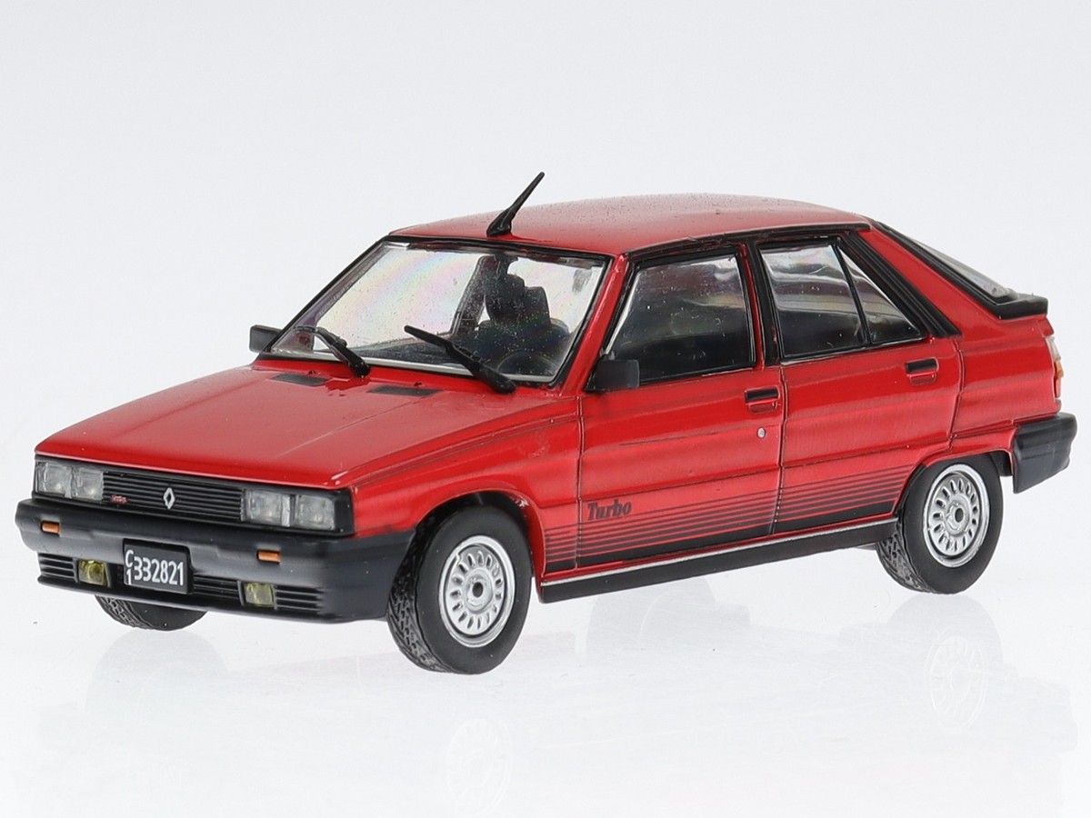 Renault 11 R11 Turbo 1986 red diecast model car in acrylic show