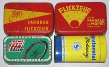 4 ALTE BLECHDOSEN - FLICKZEUG - FAHRRAD