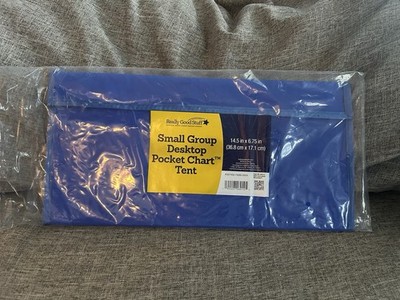 Really Good Stuff 14.5  x 6.75  Small Group Desktop Pocket Chart Tent Blue New