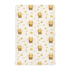 Fitted Crib Sheets Yellow Bee Holding Honey Pot Stretchy Portable Playard She...