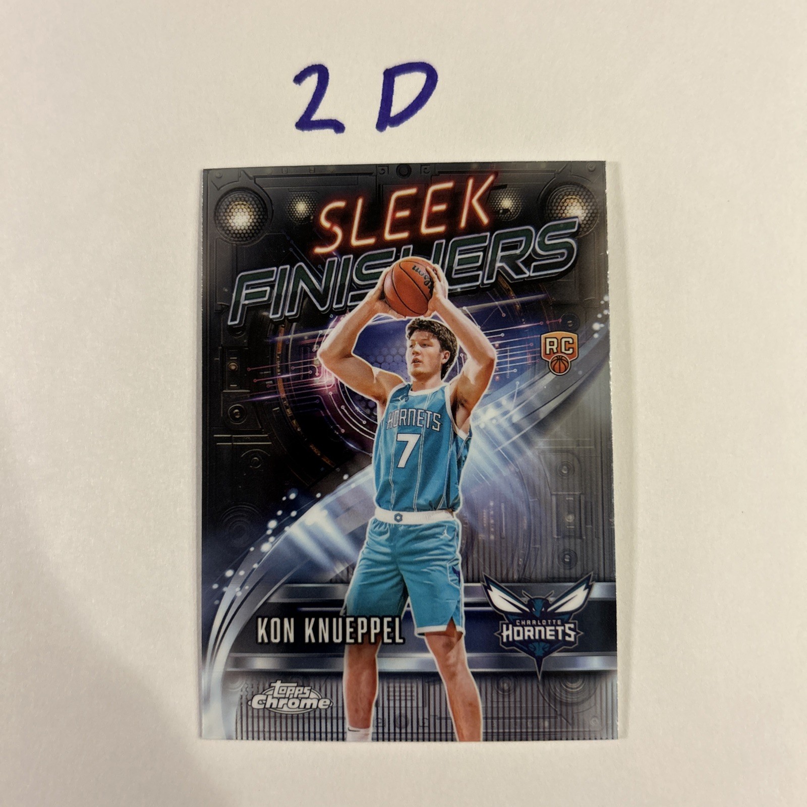 2025–26 Topps Chrome Basketball Kon Knueppel RC Sleek Finishers Hornets #SF-24