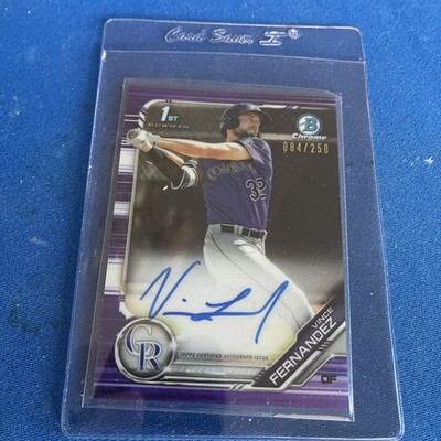 2019 Bowman - Chrome Prospect Autographs Vince Fernandez #CPA-VF Purple 84/250