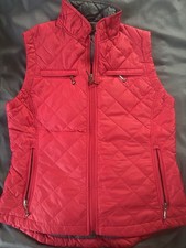 Woolrich Women's Red Quilted Light Weight Packable Vest Zip Pockets Medium