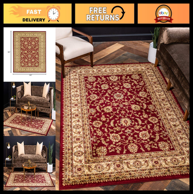 #ad Traditional Oriental Area Rug Intricate Design 5#x27; x 8#x27; Red Gold Rectangular Ca $156.99