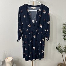 Loft Women’s Dress Size SP Navy With Floral