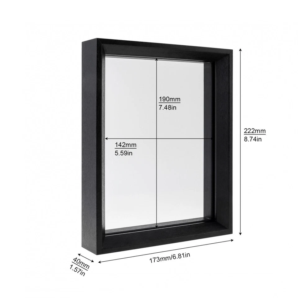 6x8'' Floating Picture Frame Wall Mount Tabletop Standing Floating Frame Display - Image 2 of 4