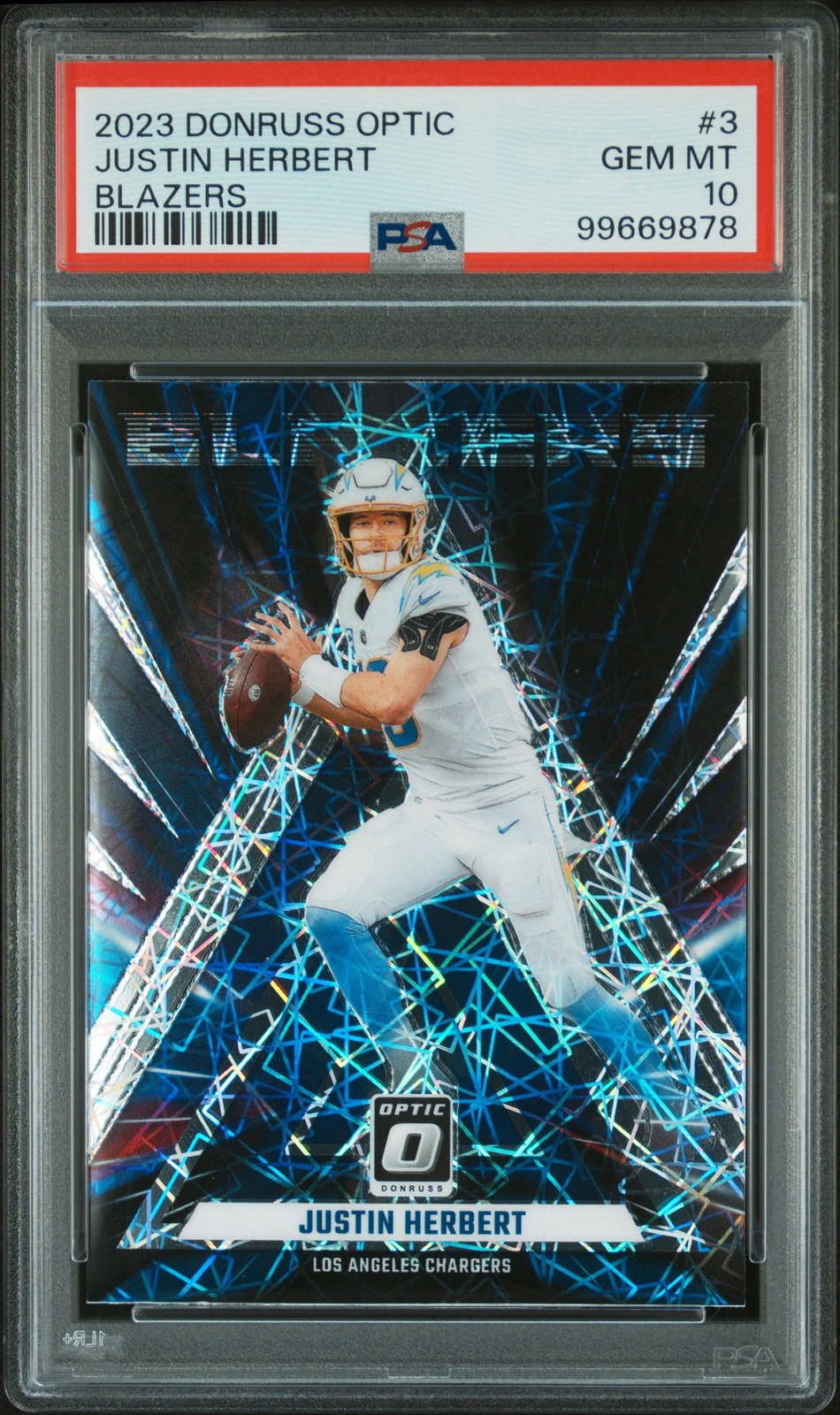Justin Herbert 2023 Panini Donruss Optic Blazers #3 PSA 10