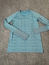Lululemon Swiftly Tech Shirt Womens 12 Blue Teal Long Sleeve Running Top Workout