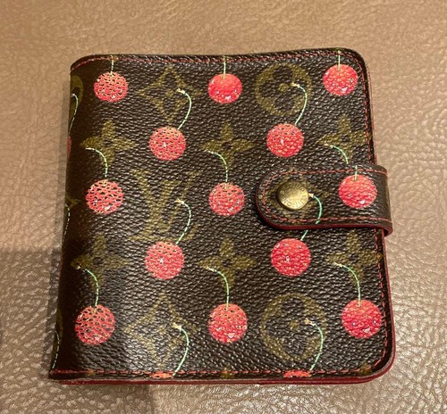 Louis Vuitton Takashi Murakami Monogram Cherry Compact Zip Wallet Sakura