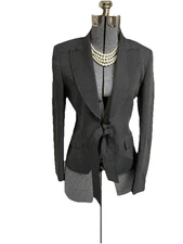 Anne Klein Blazer Size 8 Jacket Suit Separates Executive Pockets Tie Front Close
