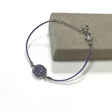 Genuine Swarovski Purple Crystal Stone Bracelet Silver Finish Used
