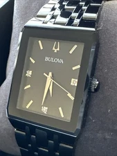 Bulova Men's Quartz Stainless Steel Black Watch 30MM 98D164