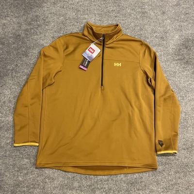 NWT Helly Hansen Odin Power Stretch 1/4 Zip Pullover 2XL Brown Polartec Fleece