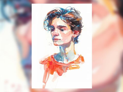 Colorful Face Study 5"x7" Print on Matte Paper | Bold Modern Artwork - Picture 4 of 7