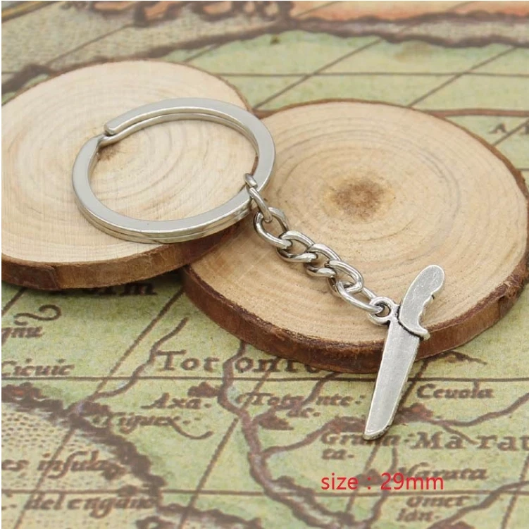 Coltello Cucina Portachiavi In Argento Di Metallo - Immagine 2 di 2