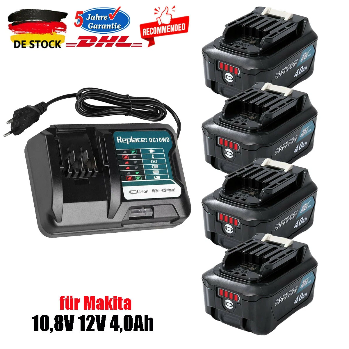 Genuine Makita Battery 12V 10.8V 4Ah BL1021B BL1040B BL1020 BL1016