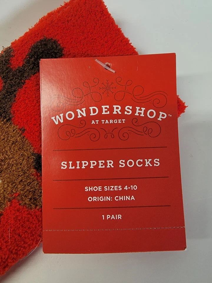 Calcetines Wondershop 1 Par Zapato Talla 4-10 Ciervo Navidad Vacaciones Stuffer Foto 3 de 4