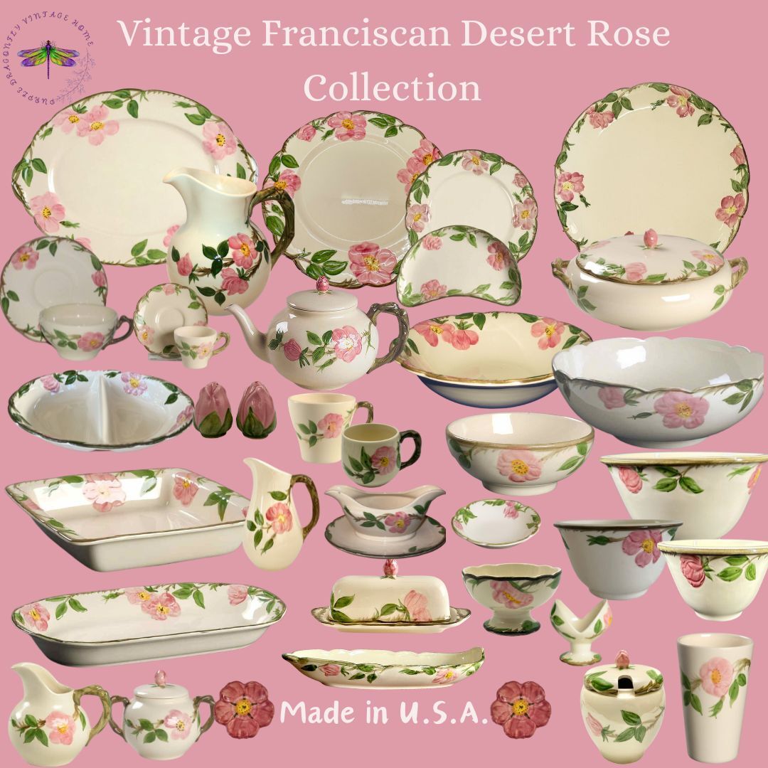 Franciscan Rose Pattern 皿とピッチャーセット Franciscan Rose Pattern 皿とピッチャーセット Franciscan