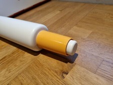 Vintage hollow plastic rolling pin pastry Tupperware? Orange 60s 70s kitchenalia