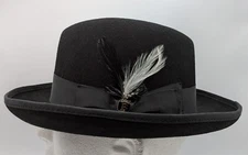 Bruno Capelo Black Fedora Godfather Collection Australian Wool Hat Size MEDIUM