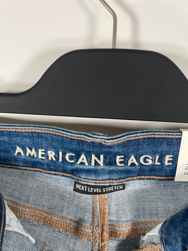 BNWT American Eagle Womens High Rise Shortie Jean Shorts Distressed Blue Sz 2 - Picture 6 of 14