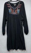 Ariat GIGI Crepe Shift Dress Size XXL Western Embroidered Beaded Yoke Black READ