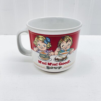 Campbell's Kids Ceramic Soup Cup Mug 1989 M'm! M'm! Good! Red White