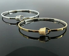 Sterling Silver or Gold Vermeil NANTUCKET BASKET Bracelet BANGLE Gift for Her