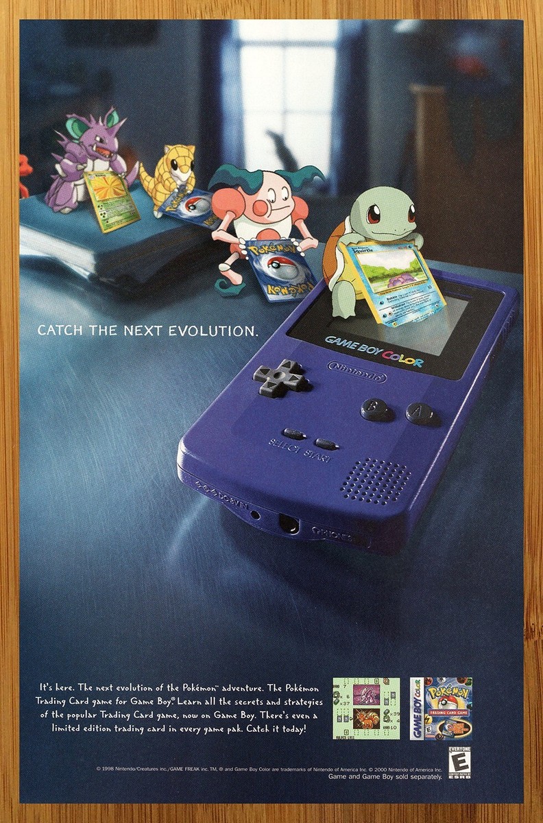 2000 Pokemon Trading Card Game Game Boy Color GBC Print Ad/Poster