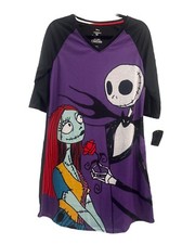 NWT Nightmare Before Christmas Nightgown Sleepwear Disney Fandom V Neck Sz Small