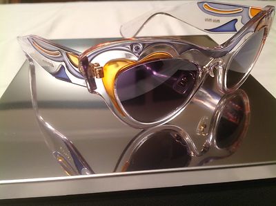 MIU MIU SMU07P TFB-3A0 49 3N TRANSPARENT BLUE/ORANGE/BLUE  display picture 3