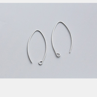 Earwires Hooks 30mm Long V Shape 925 Sterling Silver Ear Wire Earring Findings
