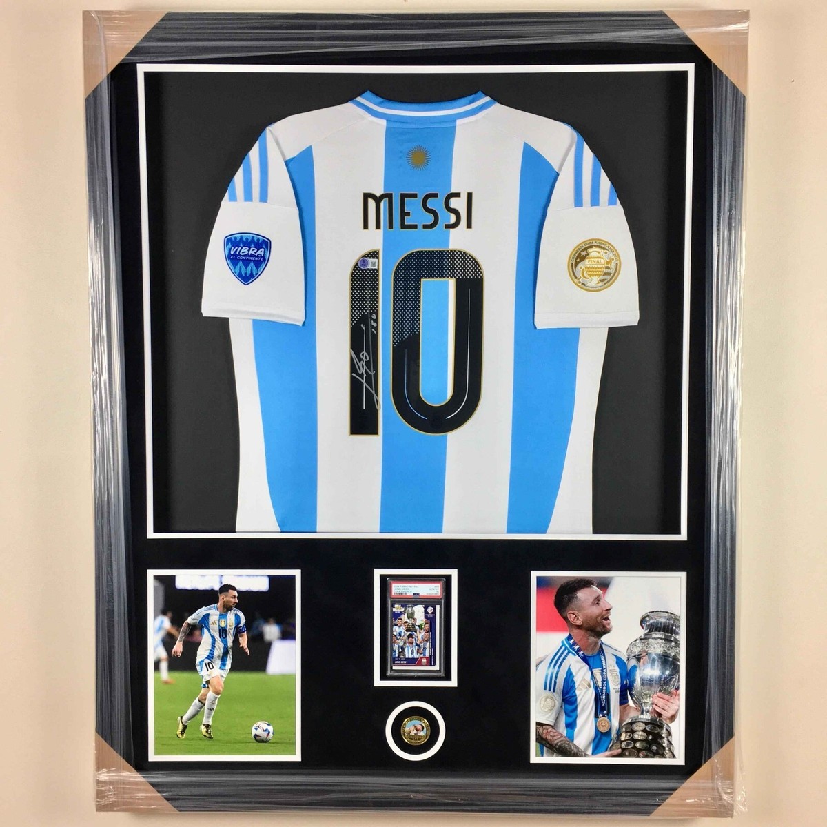 Copa America 2024 Lionel Messi Signed Jersey Framed with PSA 10
