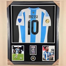 Copa America 2024 Lionel Messi Signed Jersey Framed with PSA 10 Card Beckett BAS