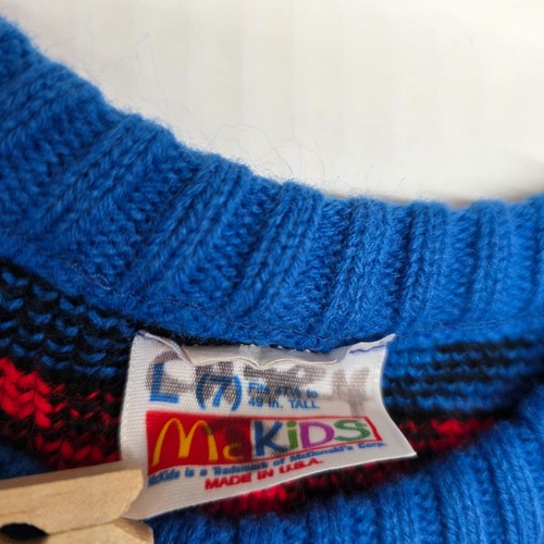 Vintage McDonalds McKids Knit Sweatshirt Sweatshirt Youth Large (7) 90s All Star - Picture 3 of 6