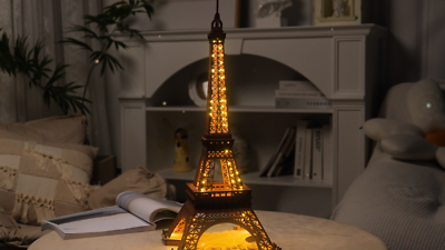 Rolife Eiffel Tower LED 3D Wooden Puzzle DIY Building Toy Home