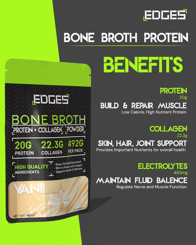 Edges Bone Broth Protein Powder - Vanilla Flavoured - 100% Grass-Fed - Picture 3 of 4